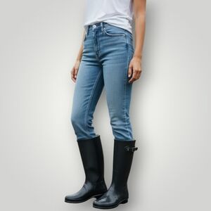 Nomad Womens Black Tall Rain Boots 11 Waterproof Rubber Pull-On with‎ Buckle